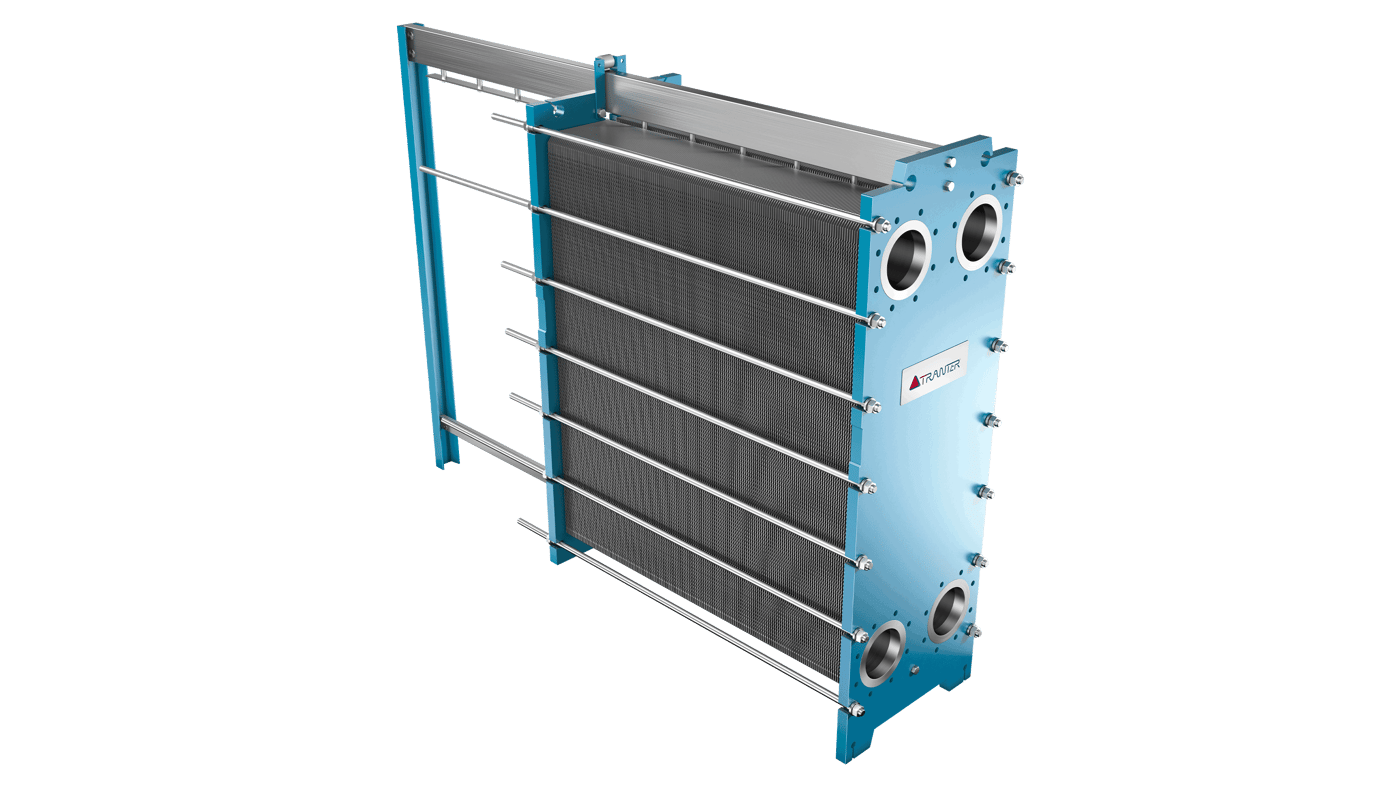 Gasketed plate and frame heat exchanger Superchanger from an angle