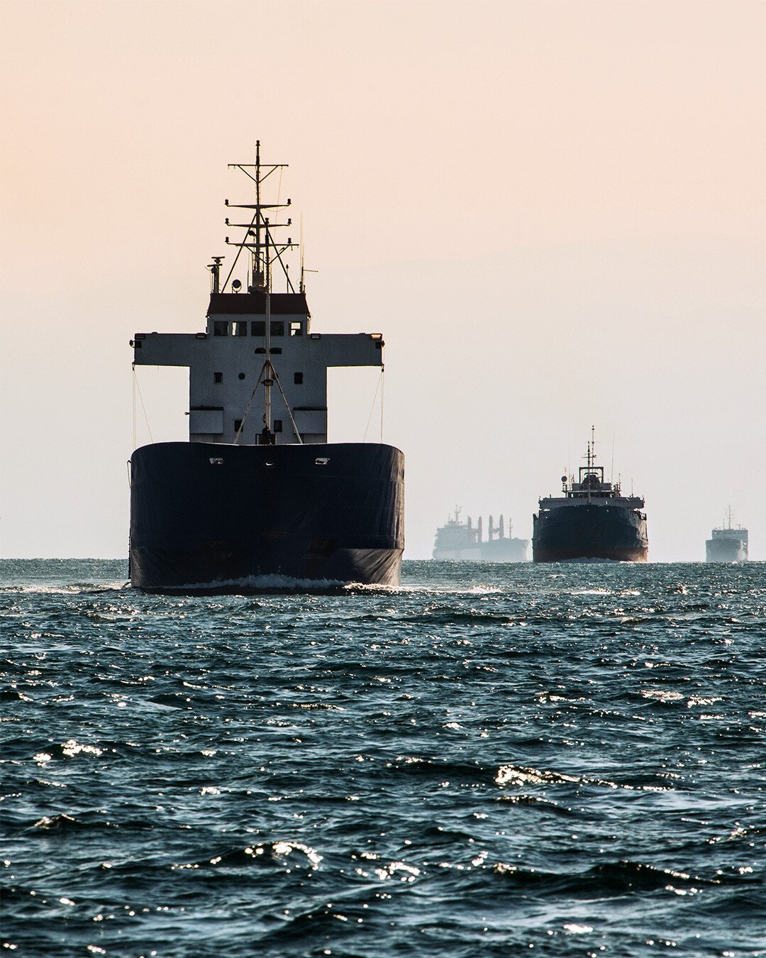 Merchant vessels with heat exchangers on the sea