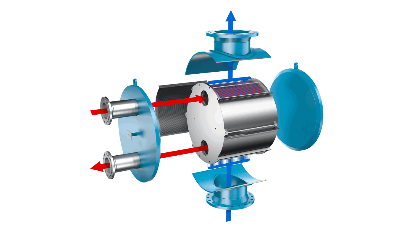 Shell and plate heat exchanger Supermax cross section